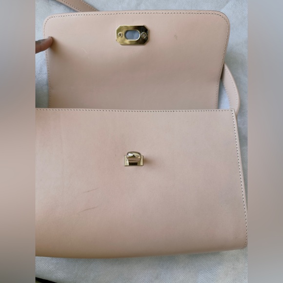 VGUC A.P.C. Greenwich Leather Crossbody Shoulder Bag in Pale Pink - Picture 10 of 16